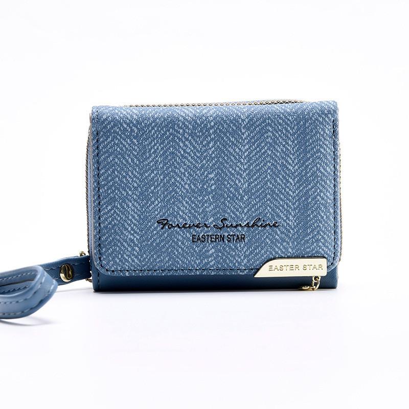New Korean Style Women's Wallet Short Zipper Multi-card Pure Color Coin Wallet Wholesale Pu Material