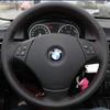 Artificial Leather DIY Black Hand-sewing Car Steering Wheel Cover For BMW 320d 325i 335i X1 E84 E90 E91(Touring) Car Accessories
