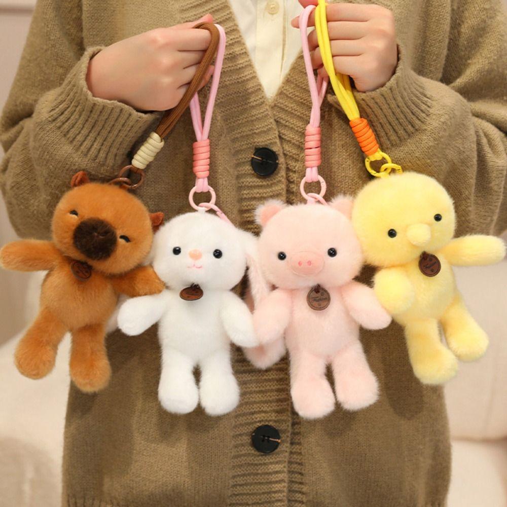 Anti-lost Colorful Bear Pendant Lovely Bear Plush KeyChain Colorful Bear Plush Toy  Bag Pendant
