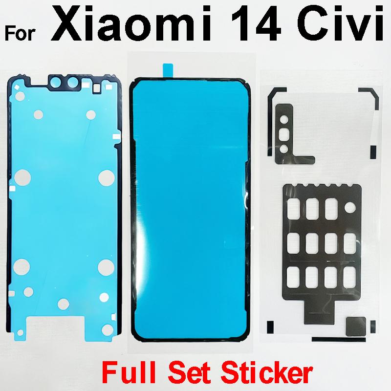 Full Set For Xiaomi 12 12S 12X 13 14 Pro Ultra Civi Front LCD Screen Adhesive Back Battery Housing Cover Glue with Rear Camera