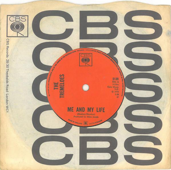 

7inch Record TREMELOES - Me And My Life 5139 CBS 1970 UK Rock Used