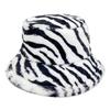 2023 Autumn/Winter Tiger Stripe Faux Rabbit Fur Bucket Hat - Women's Plush Basin Hat & Men's Fashionable Warm Hat