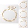 Geometric Oval Metal Belt Chain For Women With Elegant Design For Casual And Office Wear