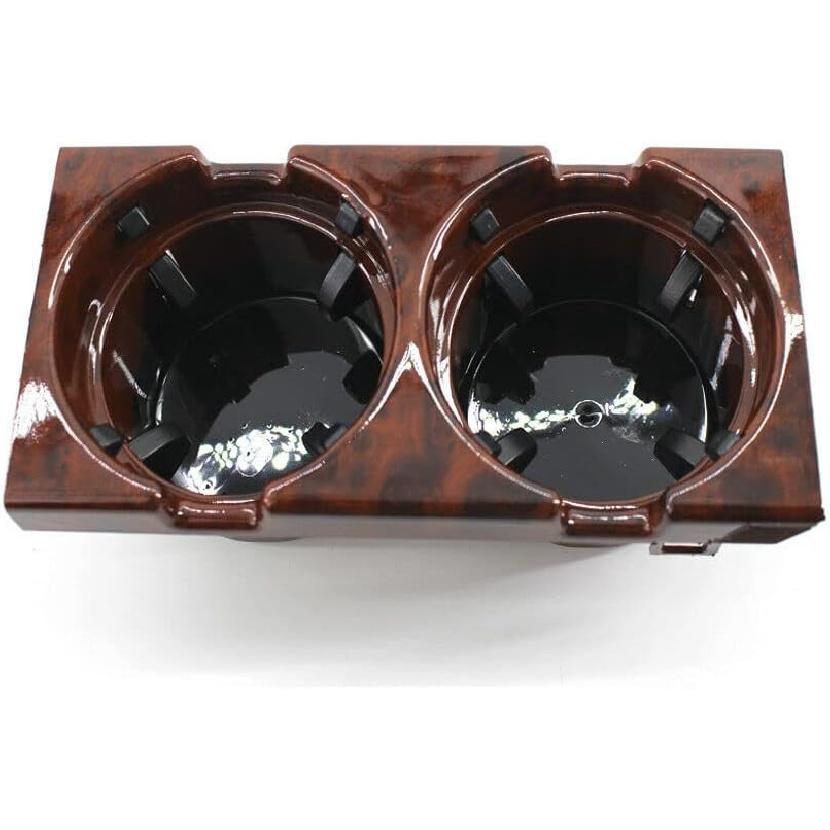 

Riloer Car Center Console Cup Holder Double Cup Bracket, Peach Wood Pattern 51168217953 Compatible with BMW E46 1999-2005