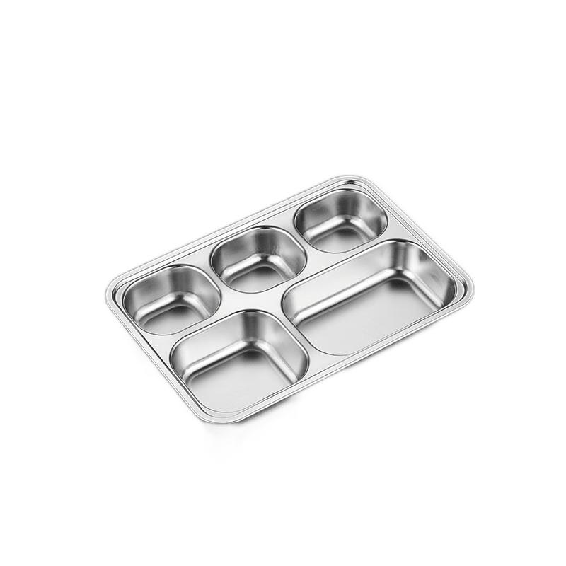 HUIHUADU 201 Stainless Steel Divided Student Lunch Tray