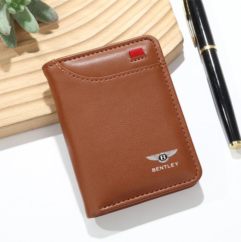 Car Emblems Soft Portable Small Wallet Holder  for New Bentley Flying Spur Continental GT Bentayga Mulsanne Auto Accessories