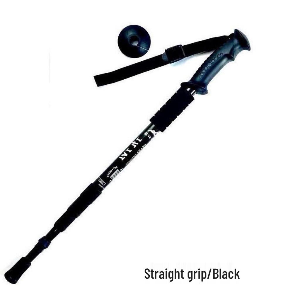 Aluminum Alloy 4-Section T-Handle Trekking Pole – Portable Outdoor Walking Stick Cane for Hiking and Climbing.