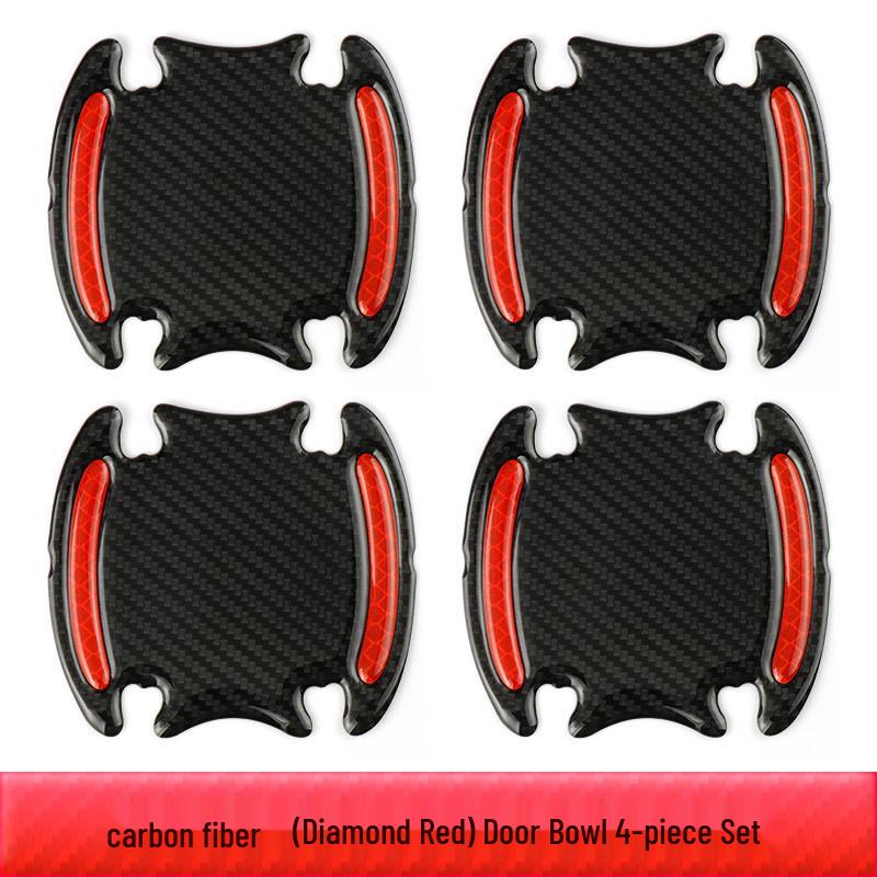 Reflective Carbon Fiber Anti-Collision Car Stickers for Handles, Door Bowl, and Mirrors