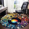 1pc Music Instruments Office Round Area Rug, Indoor Mat Suitable ForOffice, Under Office Chairs Bedroom Living Room Home Decor, Room Deco T134