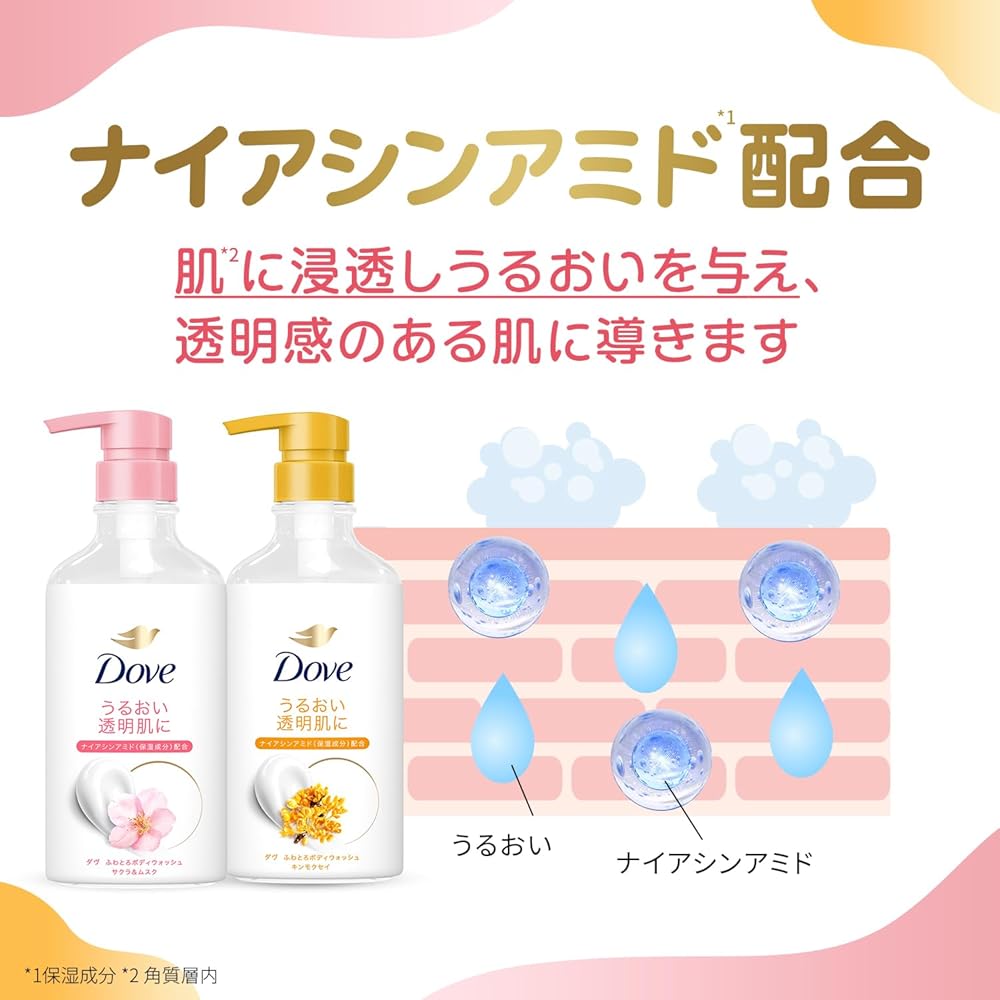 Dove Body Wash Sakura & Musk 450g + Creamy Scrub Sakura & Musk 298g Exfoliating Body Care Set