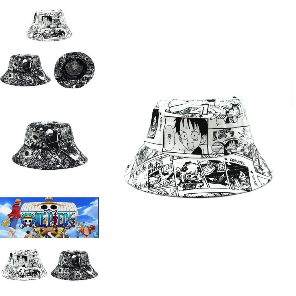 Stilvolle Anime One Piece Cosplay Luffy Aufdruck Fischerhut Eimerhut Für Männer Und Frauen Draußen
