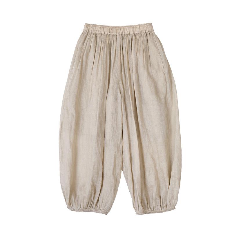 

Johnature Summer Soft Breathable Culottes New Minimalist Casual Women Pants L