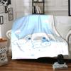 1pc Cinnamoroll Name Blanket Lightweight Flannel Throw for Sofa Bed Travel Camping Livingroom Office Couch Chair