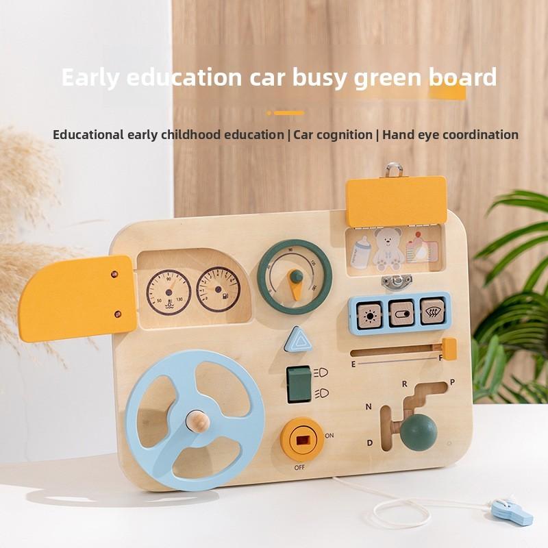 Steering Wooden Car Wheel Game Board Children Puzzle Toys Set For Gifts Kid