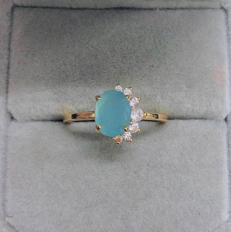 

ZHOUYANG Wedding Rings For Women Unique Cute Oval Multicolor Candy Stone CZ Light Gold Color Proposal Gift Fashion Jewelry R860 10