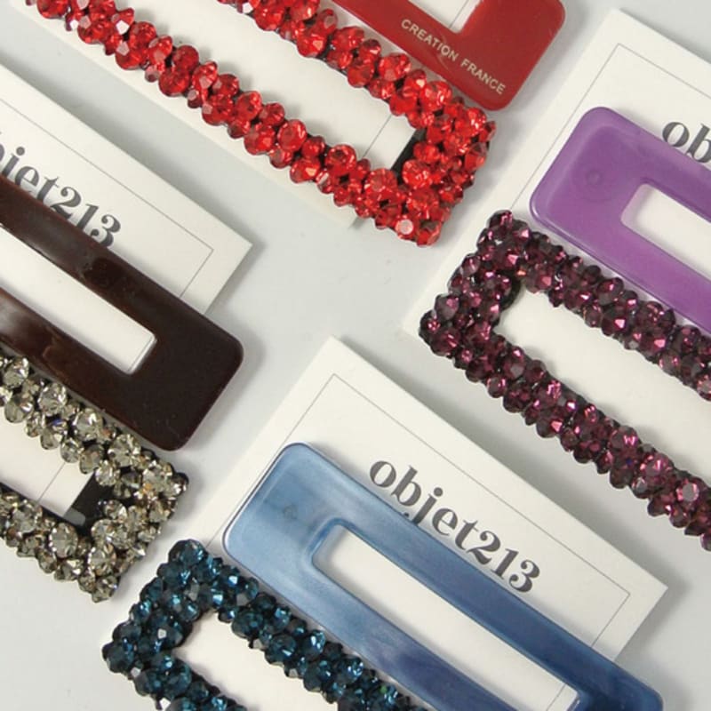 

objet213 Window Hair Clip & Crystal Hair Clip Set 3. Marble Royal Blue Set