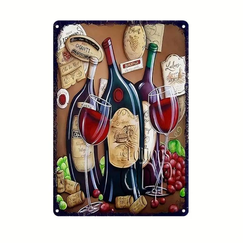 Wine Beer Vintage Metal Tin Signs Living Room Sofa Background Decor Posters Bar Club Shop Wall Room Decoration Iron Plate Plaque