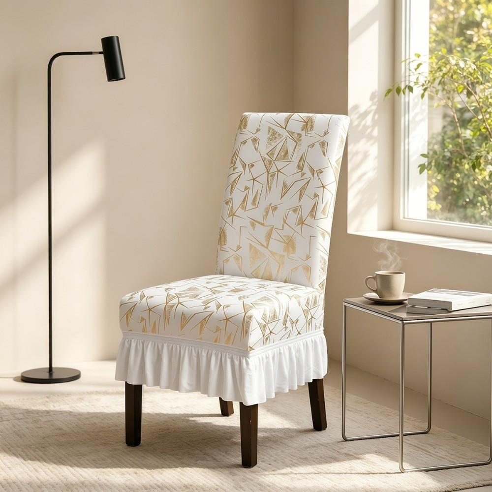 Dustproof Skirted Chair Cover Wear-resistant Dinning Seat Case Chair Slipcover  Living Room