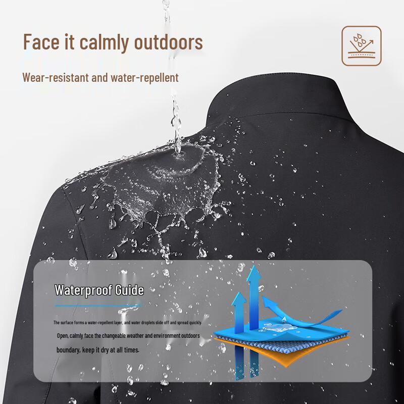 Qipilong Men's Reversible Water-Resistant Casual Jacket