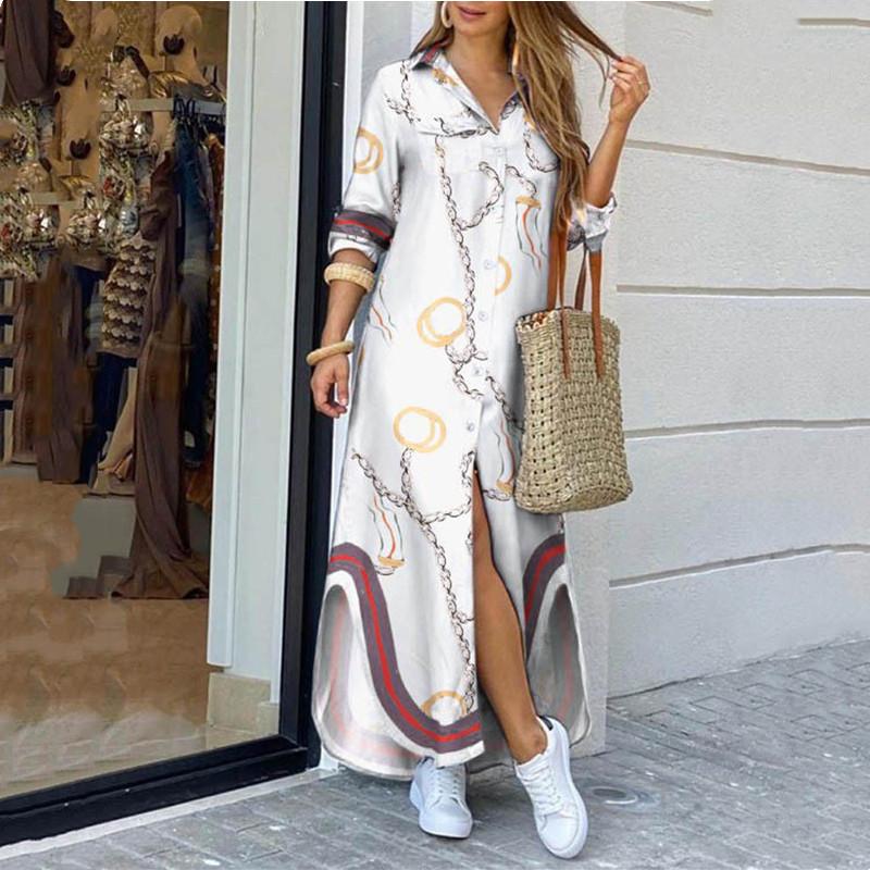 GMXIA Damenmode Sommer Frühling Langarm POLO-Ausschnitt Freizeitkleider