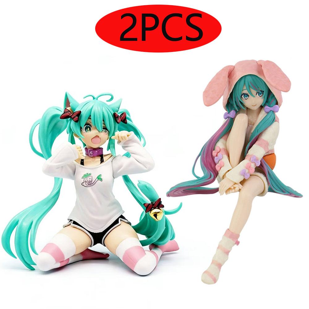Hatsune Miki Anime Character Kawaii Pvc Model Standing and Sitting Doll Action Doll Collection Decorations Christmas Toys Gifts