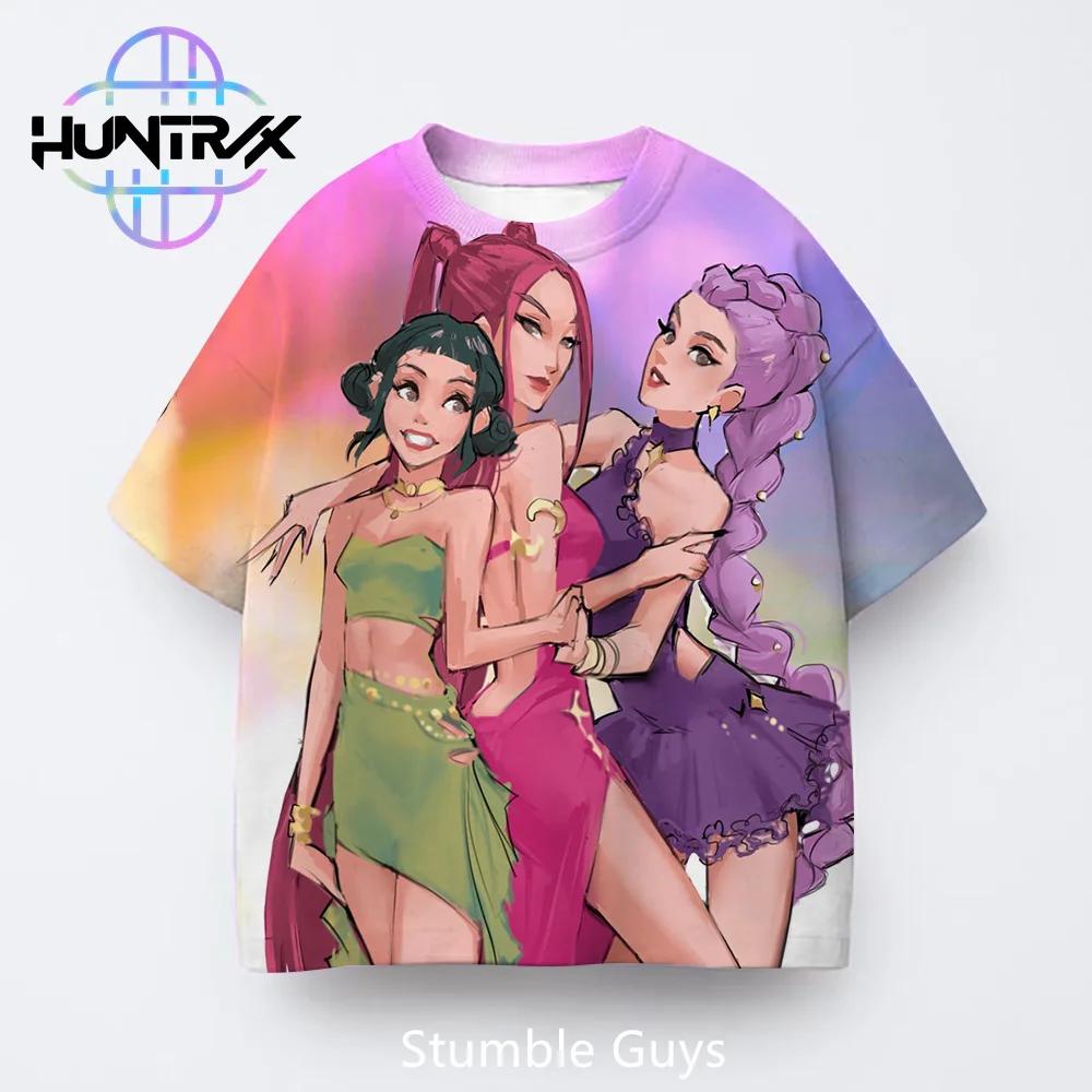 Kpop Demon Hunters Harajuku 3D Print Sports Quick-dry Breathable Boy Girl T-shirt Street Hip-hop Fashion Children Short-sleeve