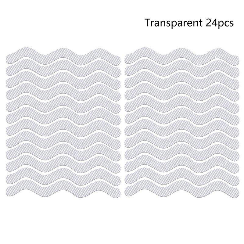 New 24pcs/Package Transparent Anti-Slip Stickers For Bathroom Floor And Shower - Bathtub Floor Safety Anti-Slip Strips