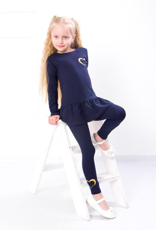 

Комплект одягу для дівчинки – Туніка з рюшем та відповідні легінси, На будь-який сезон, 6285-036-33 HC 110 безодня