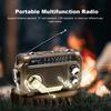 Hand Crank Emergency Radio AM/FM/SW Radio with Flashlight BT Speaker Portable Weather Radio for Outdoor Camping and Emergency