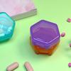 Bärbar Liten Pillerburk Daglig Diamantformad Pillerorganisatör Rese Fickfodral Bärbar Medicinförvaringslåda Hembehållare