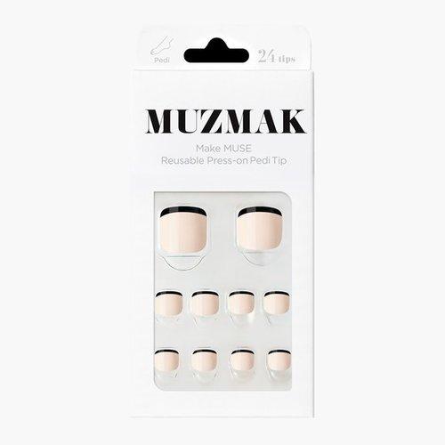 MUZMAK Reusable Pedi Tip Black Edge Pedi