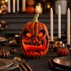 Halloween Pumpkin Craft Ornament Decoration with Carved Face Design for Seasonal Home Display and Festive Tabletop Arrangement