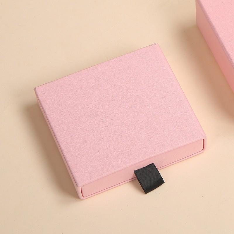 Drawer box pink white jewelry packaging box earrings necklace jewelry box ring pull-out paper box