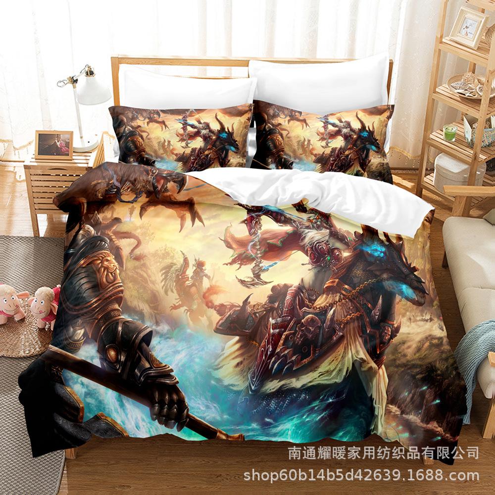 3D Digital Printing Bedding Four-Piece Set Three-Piece Set Warcraft Bed Sheet Quilt Pillow