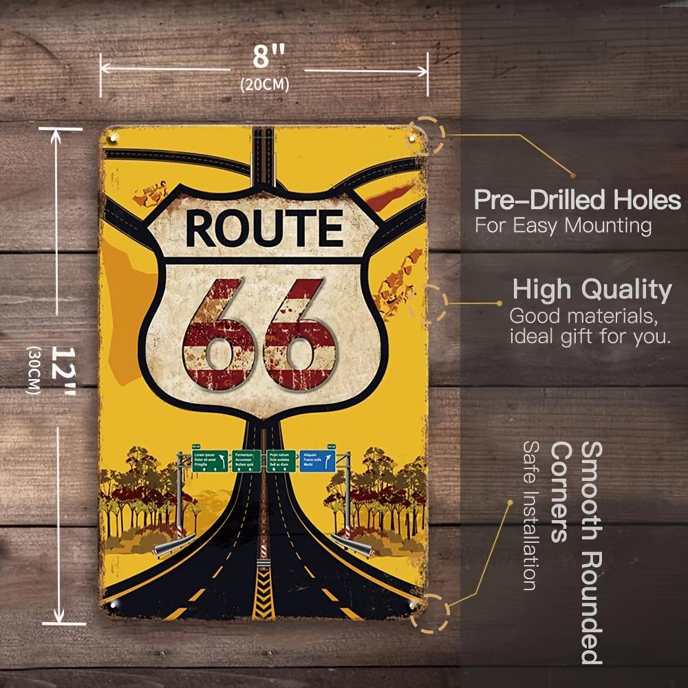 

6pcs Vintage Garage Metal Tin Signs Retro Americana Route 66 PinUp Girls Classic Cars Motorcycle Wall Art Waterproof I 20x30cm（7.8x11.8inch）