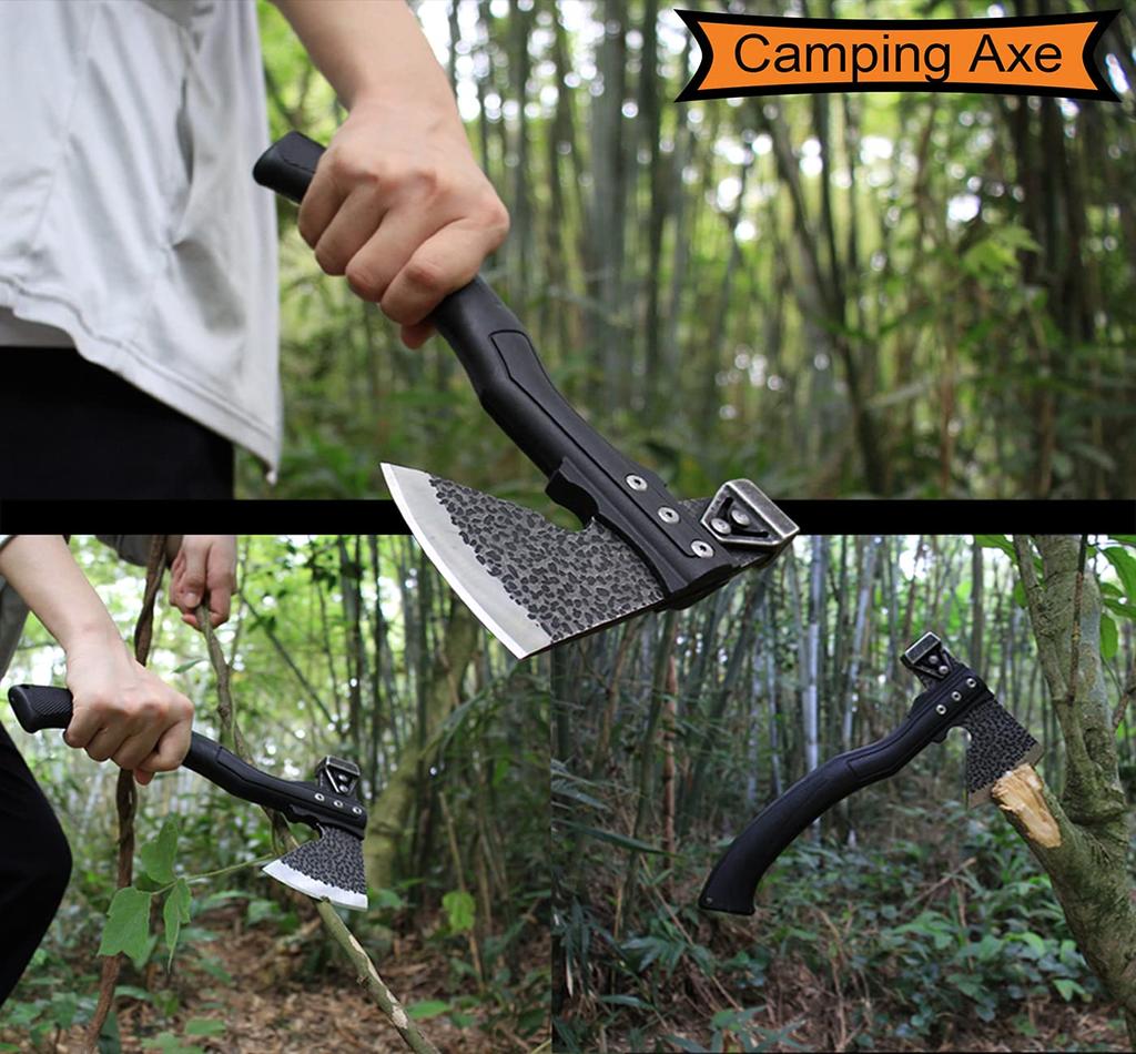 TESCOACH Camping Axe, 27cm, Reinforced Nylon Fiberglass Resin Handle, 450g