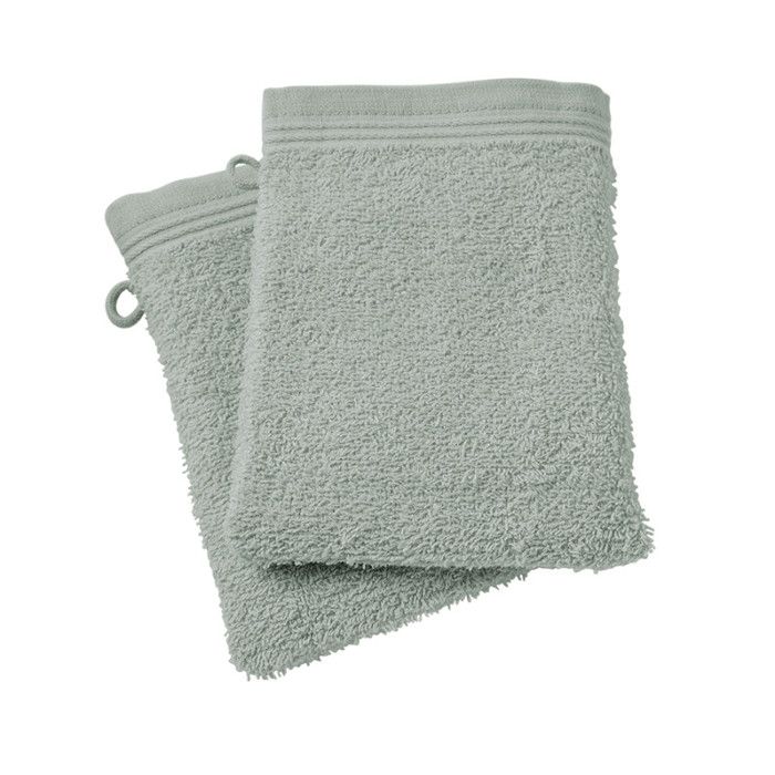 Lot de 2 gants de toilette "Spa" 15 x 21 cm / 400 gr/m² - "Spa" Céladon