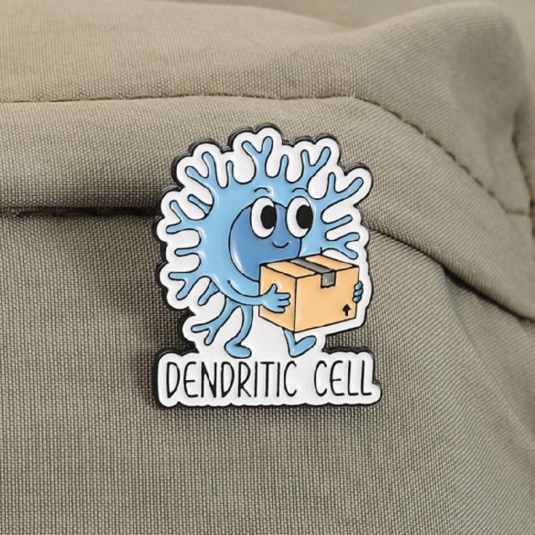 Elegant Scientific Brooch Lapel Badge Eye Catching Immune Cell Enamel Pin Suitable For Casual And Formal Attire