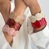 Lightweight Marbled Stretch Bracelet Hand-polished Irregular Geometric Cuff  Summer Brunch Date