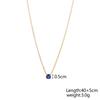 Dainty Recyclay Stainless Steel Gold Plated Necklace Colorful 12 Birthstone Necklace Zircon Stainless Steel Waterproof for Women