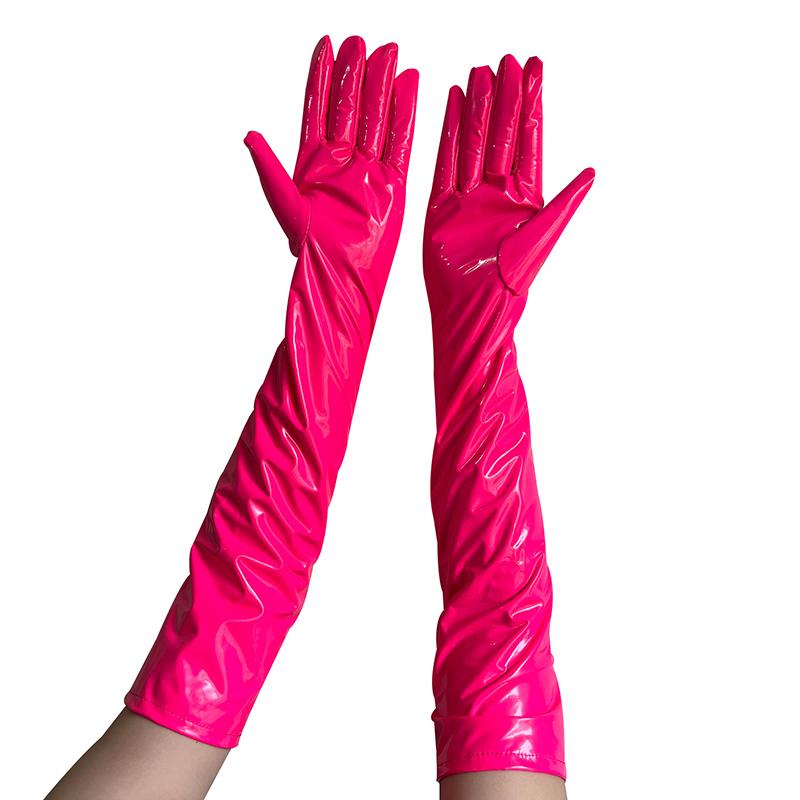 

Женские длинные лакированные перчатки для выступлений на пилоне, аксессуары для костюма для косплея на Хэллоуин, сексуальные облегающие перчатки для ночного клуба One Size