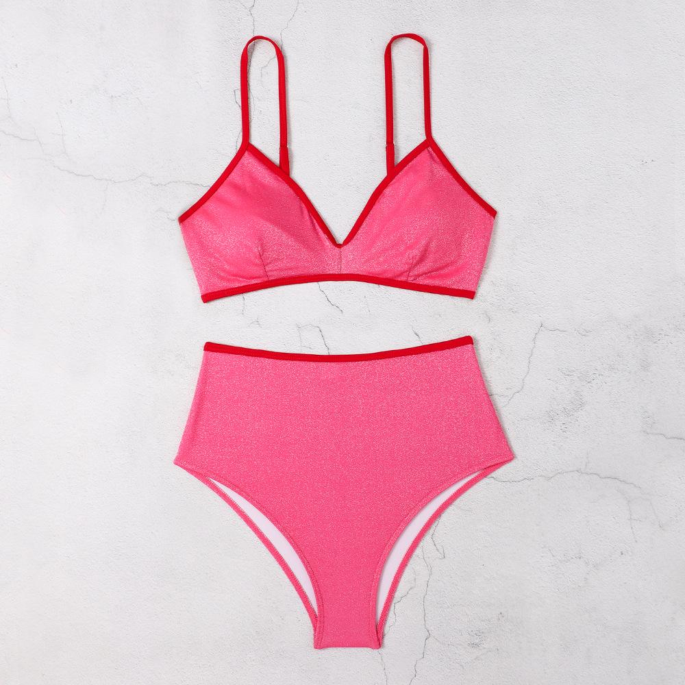 

Женский европейский и американский купальник бикини с высоким поясом и халтером - Элегантный трансграничный дизайн Medium