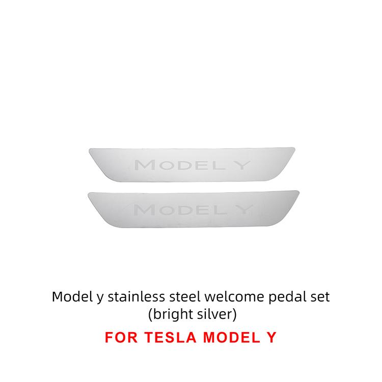 LUCKEASY Modyfikacja Dla Tesla Model 3 Y Samochodowy Nakładka Ochronna Progu Drzwi Dekoracja Progowa Stal Nierdzewna Ochrona Bagażnika