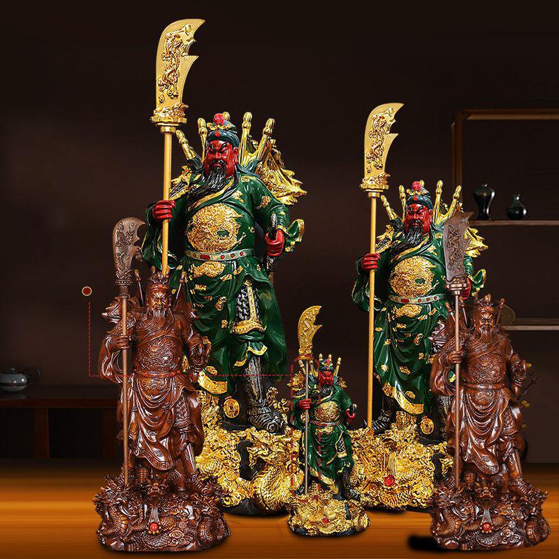 Fortune Guan Gong Sculpture Resin Ornaments Crafts Home Bookshelf Figurines Decoration Store Office Desk Statue Accessories Item