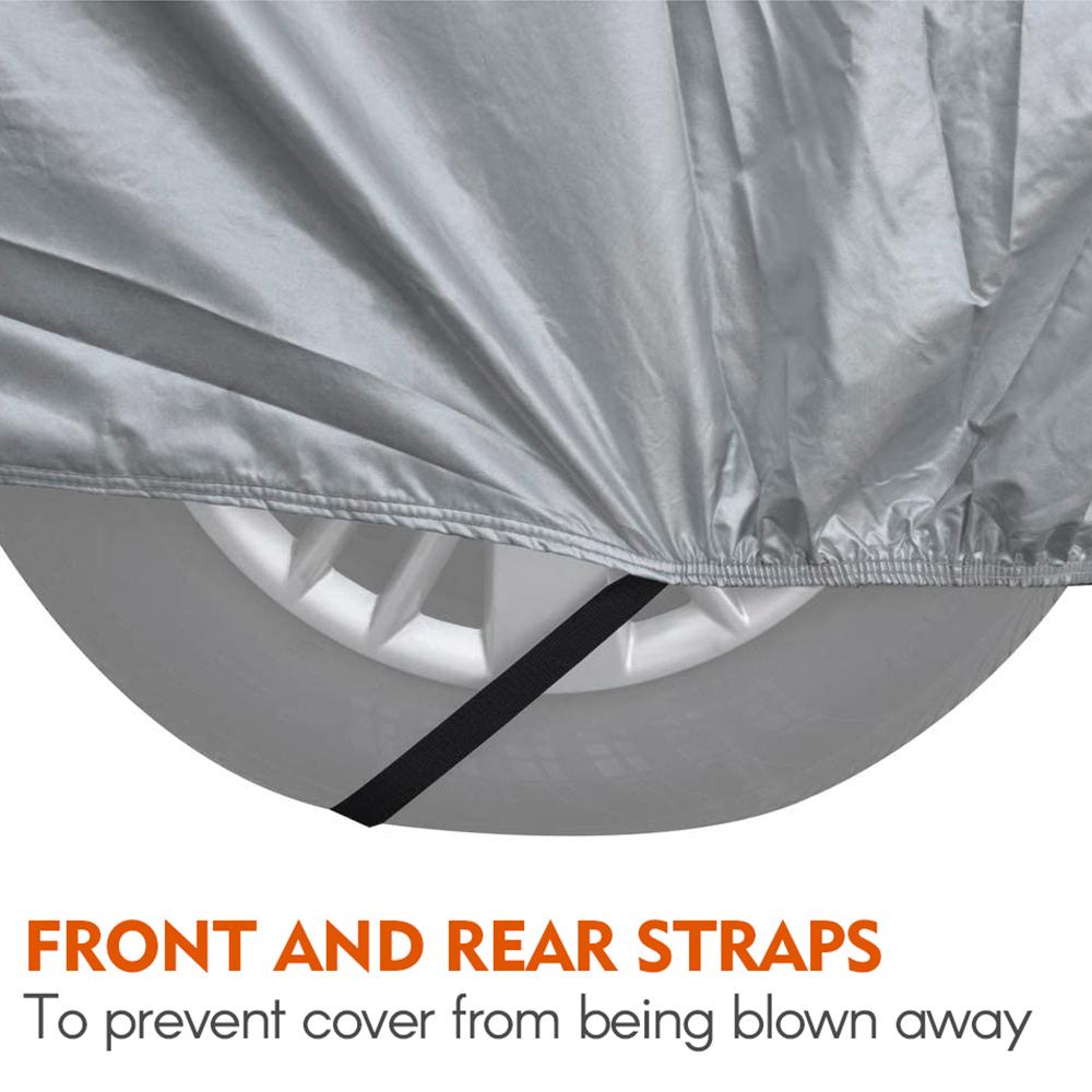 Copriauto Completo con Striscia Riflettente Antipolvere Protezione Solare Resistente ai Graffi UV per 4X4/SUV Auto Aziendale