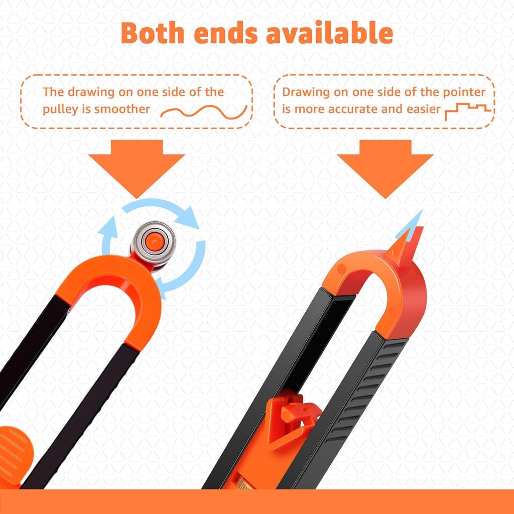 2Pcs Precise Contour Scribe Tool, Adjustable Contour Gauge Tool with Pencils and Lock, Woodworking Edge Corner Measuring Scribing Tool, Irregular