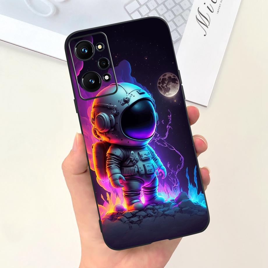 Phone Case For Realme GT Neo2 5G Soft Silicone Coque Funda Cute Cat Moon Night Painting Cover For OPPO Realme GT Neo 2 GTNEO2