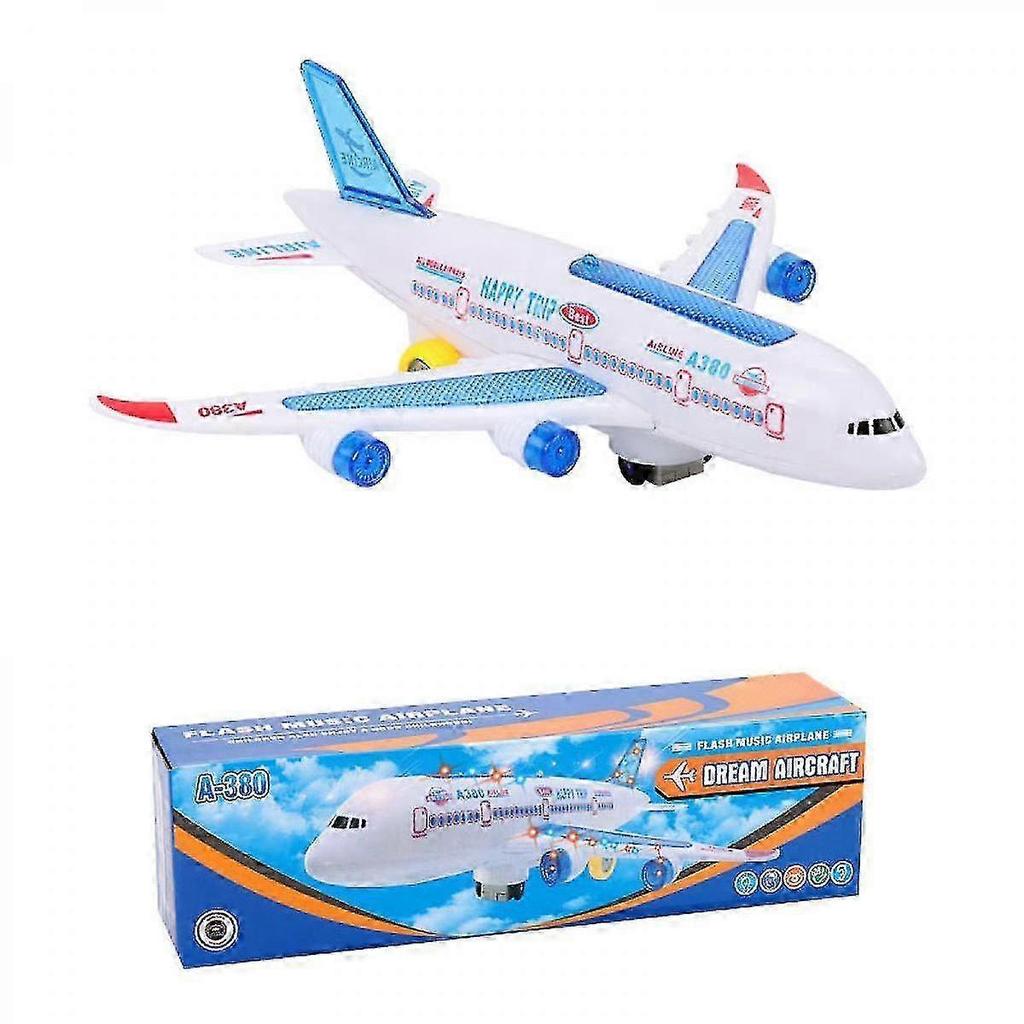 Giocattoli Aereo 2025 Per Bambini, Azione Bump And Go, Aereo Giocattolo per Bambini Piccoli Con Luci Lampeggianti LED e Suoni Per Bambini e Bambine dai 3 ai 12 Anni (airbus A380)