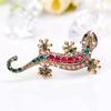Unisex Rhinestone Lizard Gecko Animal Creeper Brooch Pin Corsage Jewelry Gift