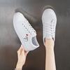 Fashion White Breathable Women Running Shoes New Spring Autumn Embroidered Flower Lace-Up Casual Sneakers Zapatos De Mujer